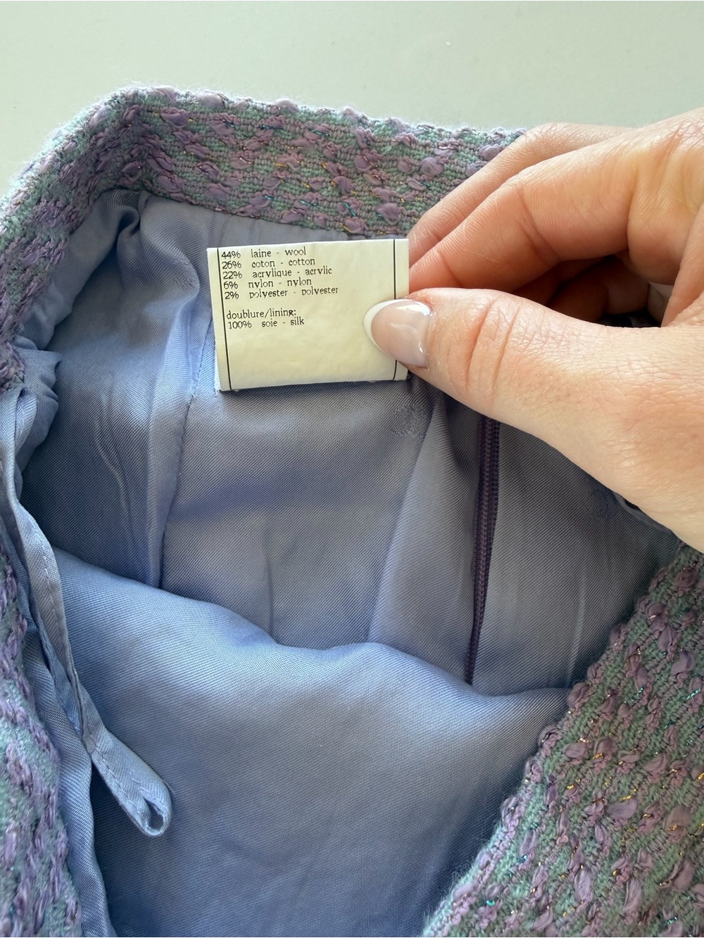 CHANEL Vintage Spring 1997 Tweed Lavender Skirt - Picture 3 of 8